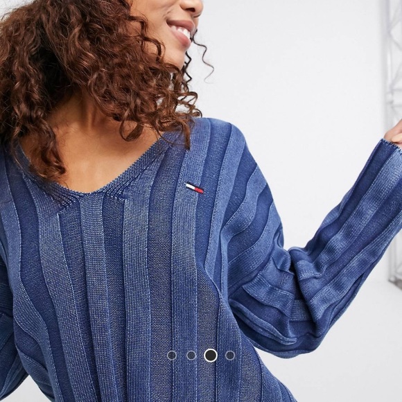 ASOS | Tommy Jeans cropped rib sweater in washed blue - Picture 2 of 6